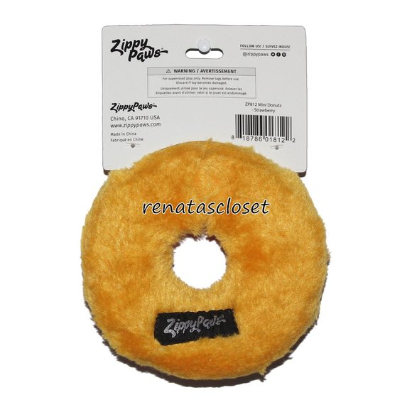 Zippy Paws Mini Donutz Plush Dog Toy - Strawberry NWT - Picture 5 of 7